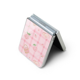 [MADE]Peach Check MagSafe Glass Bumper Phone Case for ZFlip
