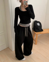 [Bellide made] Maiden Square Neck Long Sleeve T-shirt