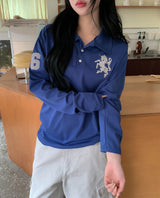 ホース ナンバリング ピーケー カラー ロングスリーブ Tシャツ