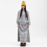 Twister Star Pocket Hoodie Zip-up - Flower Grey