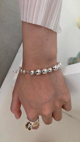 Silver ball@ball@ball bracelet