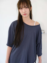 ボヘミアンデストロイドTシャツ (ビンテージブルー)