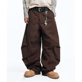 Structured Curved Chino Pants - Brown