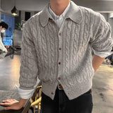 LMN Lunel Spring Cable Collar Knit Cardigan (4 colors)