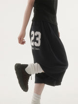 Bold 23embroidery bermuda sweat pants -3C