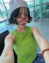 6 colors ビビッドファインペルビックベーシックノースリーブ