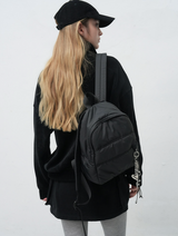padded mini backpack - black            