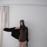 winter knit hoodie