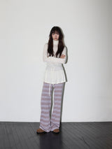 STRIPE KNIT PANTS (PURPLE)