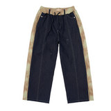 ワイドフィットデニムスウェットパンツ (KHAKI BLUE)