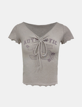 Authentic Tie Front Tee