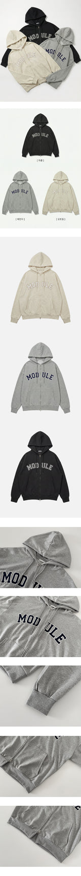 Modular Patch Embroidery Hoodie Zip-Up