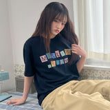 MELLOW DREAM チェックレターハーフTシャツ