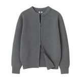 [Unisex] リザーブ2ウェイオーバーフィットジップニットカーディガン [グレー]