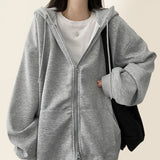 Moss Basic Boxy Hoodie Zip-Up