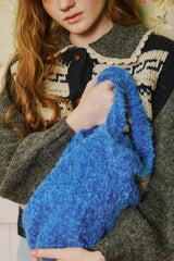 ビビッドヘアウールショルダーバッグ [Blue]