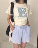 Momu Stripe Burton Lace Cotton Short Pants