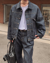 Friendly Pintuck Trucker Denim Jacket