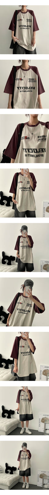 CLOCK COLORED RAGAN 半袖Tシャツ