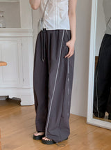 #KD Nylon Line Banding Wide Track Pants (3color)