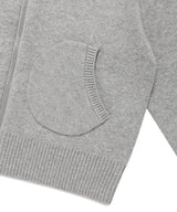 W UNION JACK KNIT ZIP UP HOODIE GREY(CV2FFFK681A)