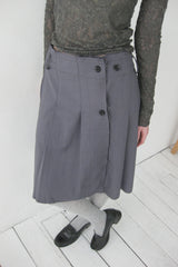 cut out wrap pleated skirt