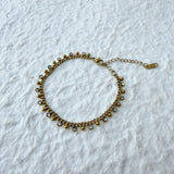 Crystal Bead Fringe Necklace