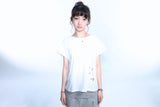 グランジクローレオパードアイレットTシャツ - ホワイト