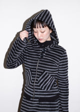 ポケットフリースフーディージャケット [Striped]