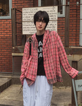 ベニッシュダーティーフードチェックシャツ