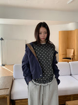 カオリドットフリル半袖Tシャツ