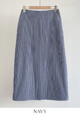 Herrit Seersucker Stripe Long Skirt