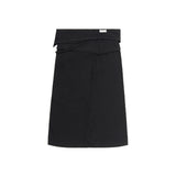LAYERABLE BUTTON WRAP SKIRT (BLACK)