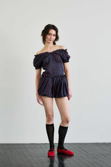 MINI HEART BALLOON SKIRT PANTS / NAVY
