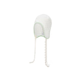 Lace earflap beanie white