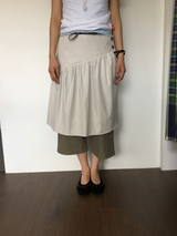 Marine button midi skirt (3color)