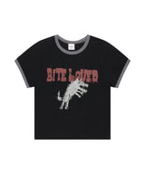 BITE LOVER CROP RINGER TEE