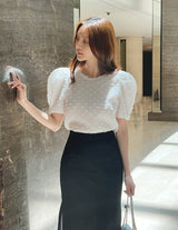 Color Matching Layered Slit Long Skirt
