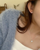 ビジューキュービックピアス (シルバー)