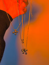Puffy initial necklace (2BALL)