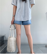 Rear Stripe Short Sleeve Shirt / 2 colors
