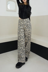 Vintage Leopard Wide Pants