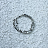 White Stone Double Chain Bracelet