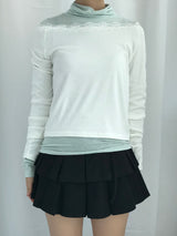 フェミニンフラットネックロングTシャツ