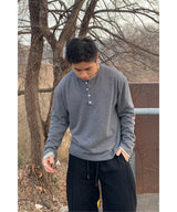[ 1+1 ] Layered Henley Neck