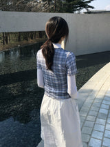 チェックシースルーレイヤードT (2c)