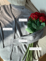 Pastel Single Basic V-neck Long Sleeve Knit Cardigan
