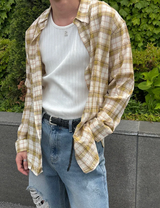 [S/S] ルーズフィットチェックシャツ(3color)