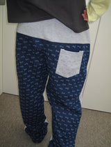 Denim Contrast Lettering Sweatpants (2 Colors)