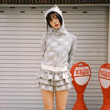Angel of Star Ruffle Skirt - Grey
